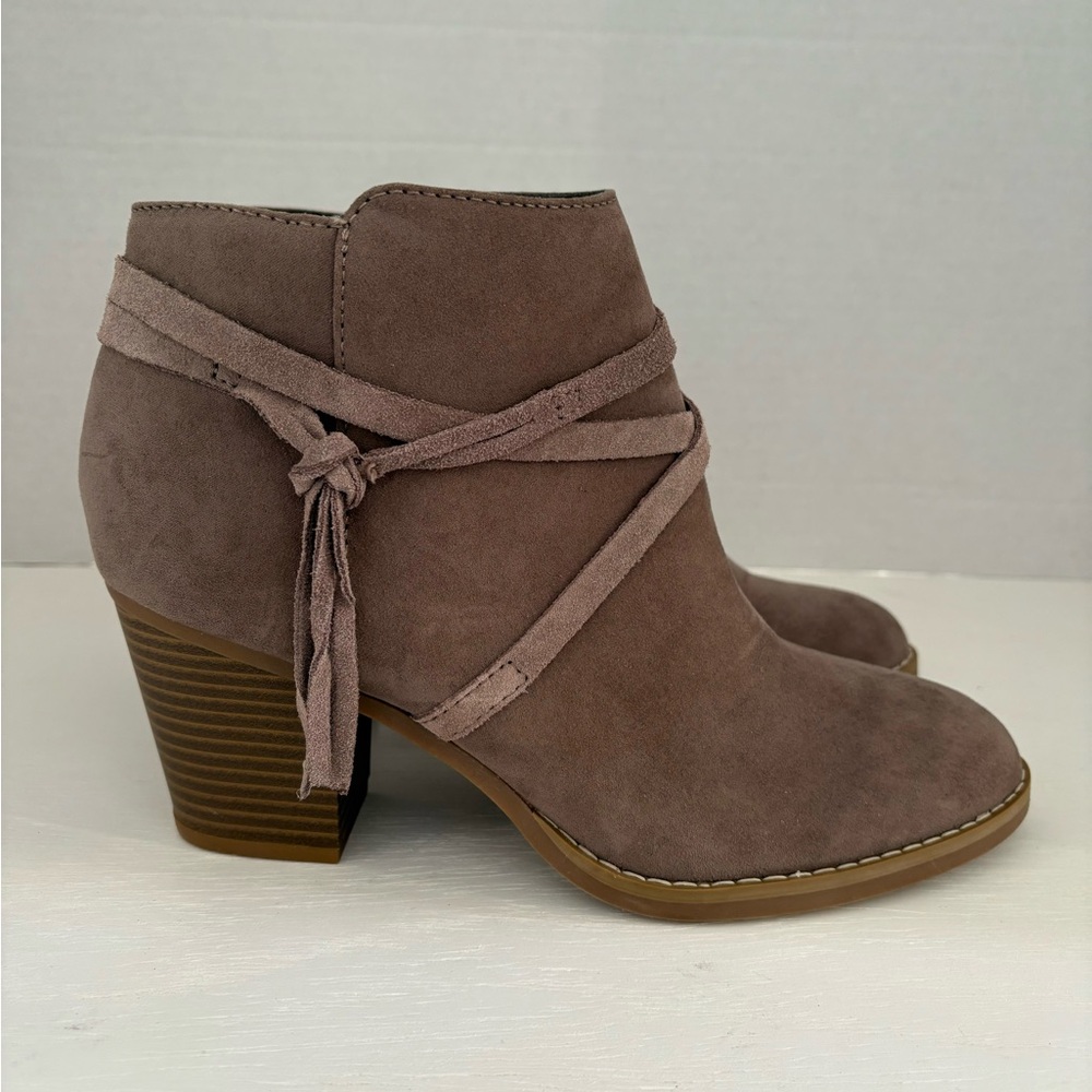 Express Booties Fábric Upper Side Zipper Brown Size 8